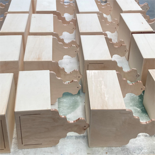 CNC Bearbeitung 5-Achs Maschine Frästeile Holzbearbeitung Besteckkorb Tischkorb Utensilienkorb